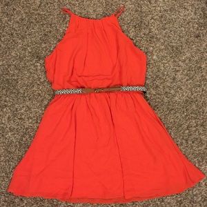Iz Byer Orange Blouson Dress